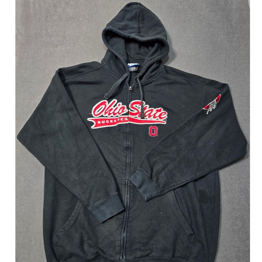 NCAA Ohio State Buckeyes Full Zip Hoodie Black‎ XL
